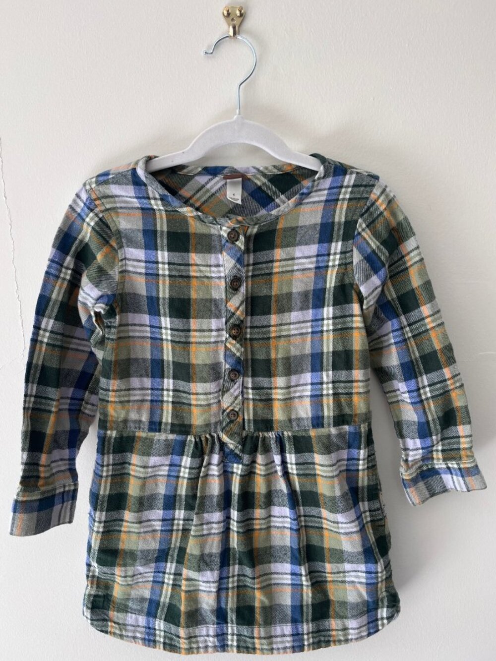 Tea Collection | Plaid Flannel Dress | Girls Size 4